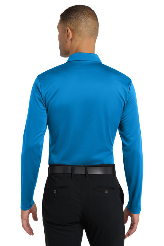 Port Authority Silk Touch Performance Long Sleeve Polo. K540LS Brilliant Blue