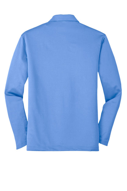 Port Authority Silk Touch Performance Long Sleeve Polo. K540LS Carolina Blue