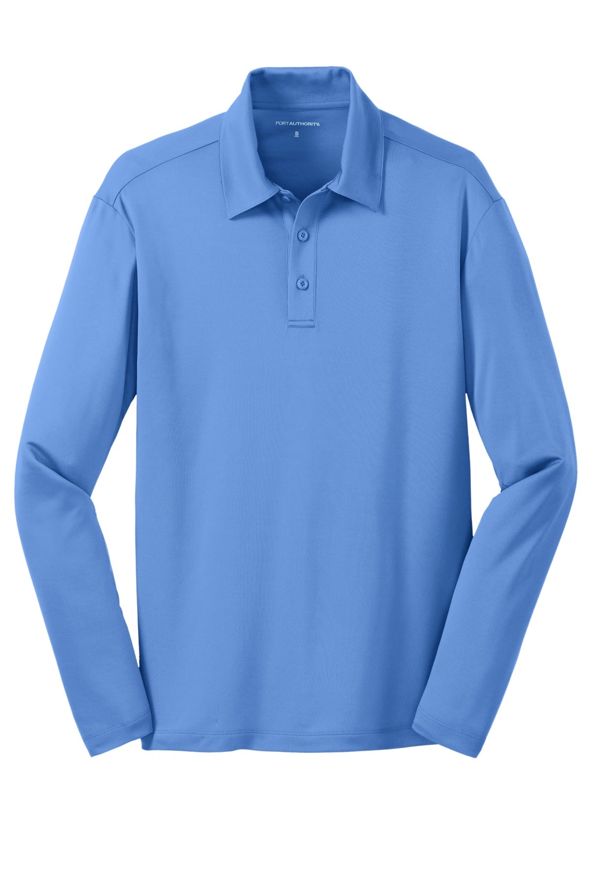 Port Authority Silk Touch Performance Long Sleeve Polo. K540LS Carolina Blue