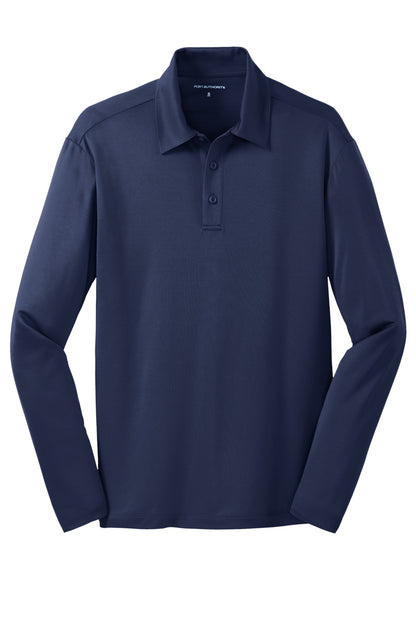 Port Authority Silk Touch Performance Long Sleeve Polo. K540LS Navy