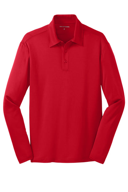 Port Authority Silk Touch Performance Long Sleeve Polo. K540LS Red