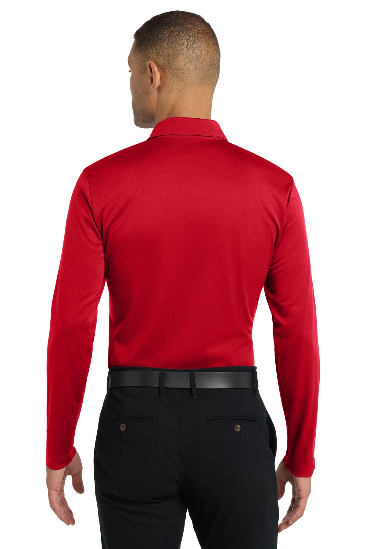 Port Authority Silk Touch Performance Long Sleeve Polo. K540LS Red