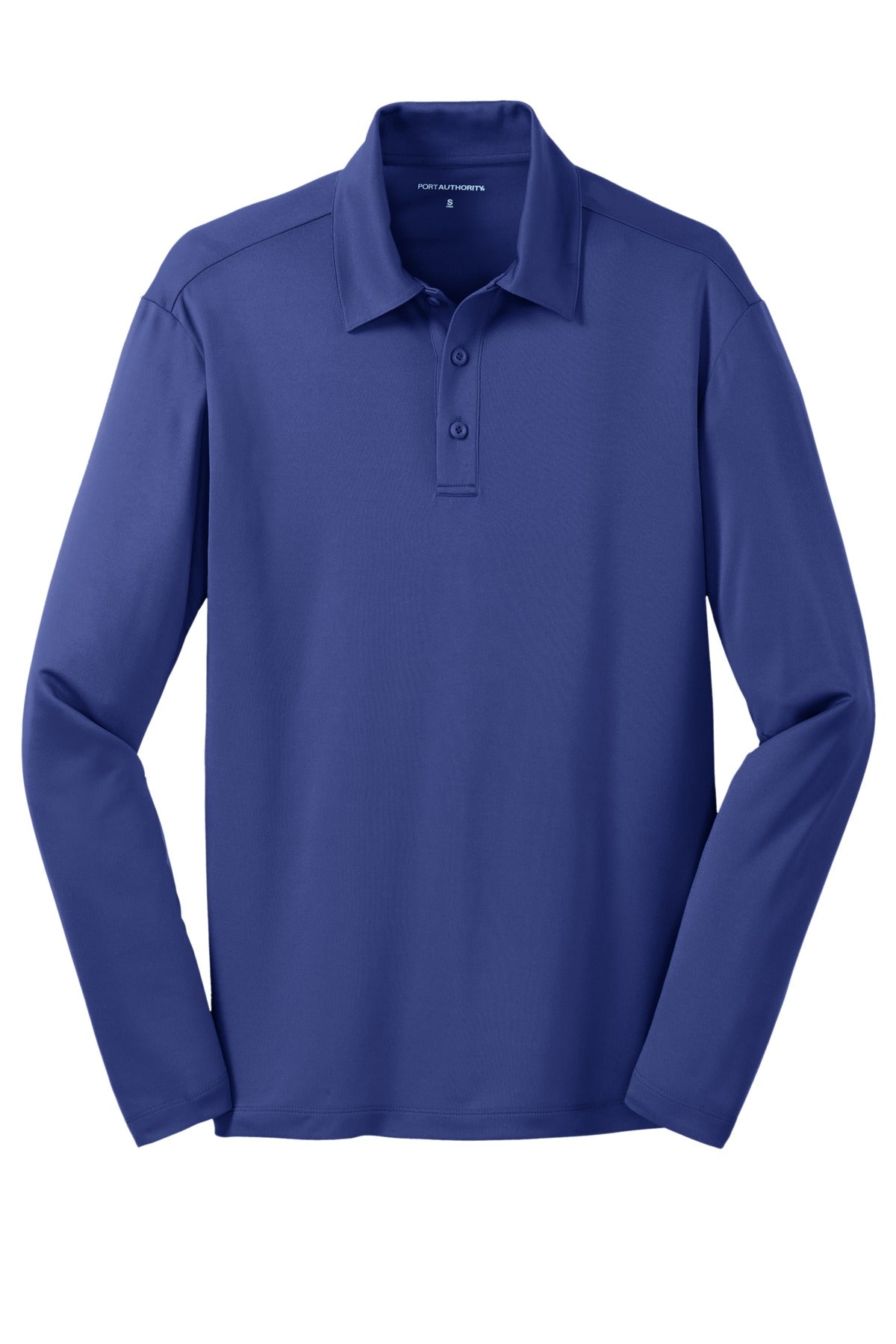 Port Authority Silk Touch Performance Long Sleeve Polo. K540LS Royal