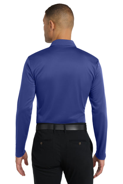 Port Authority Silk Touch Performance Long Sleeve Polo. K540LS Royal