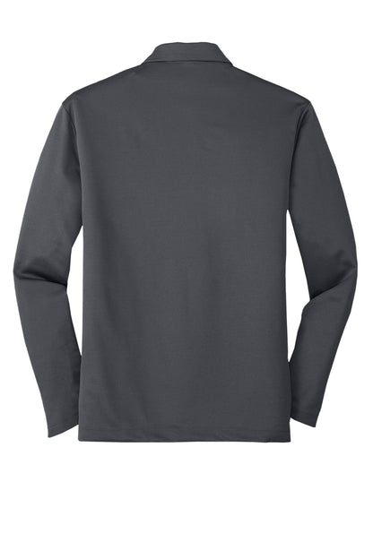 Port Authority Silk Touch Performance Long Sleeve Polo. K540LS Steel Grey