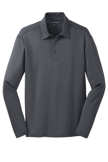 Port Authority Silk Touch Performance Long Sleeve Polo. K540LS Steel Grey