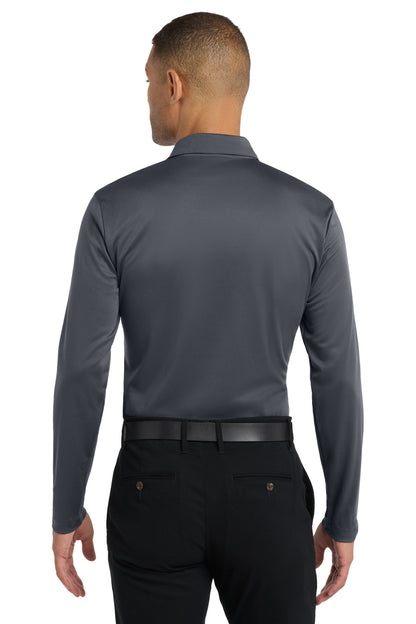 Port Authority Silk Touch Performance Long Sleeve Polo. K540LS Steel Grey