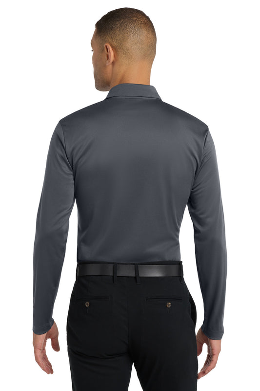 Port Authority Silk Touch Performance Long Sleeve Polo. K540LS Steel Grey