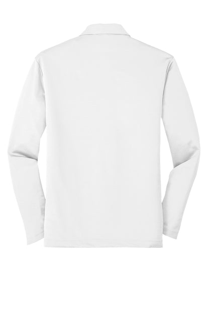 Port Authority Silk Touch Performance Long Sleeve Polo. K540LS White