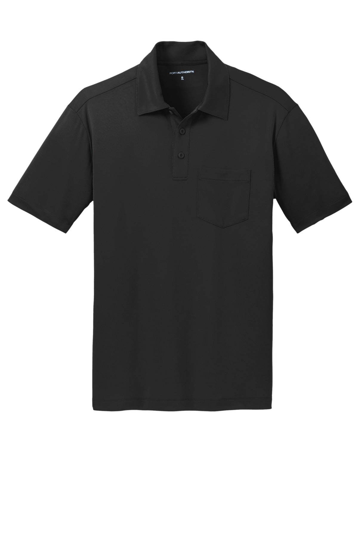 Port Authority Silk Touch Performance Pocket Polo. K540P Black