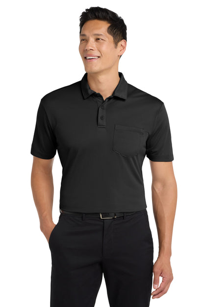 Port Authority Silk Touch Performance Pocket Polo. K540P Black