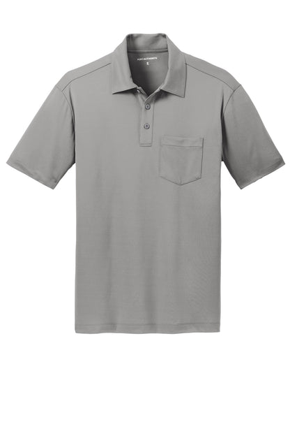 Port Authority Silk Touch Performance Pocket Polo. K540P Gusty Grey