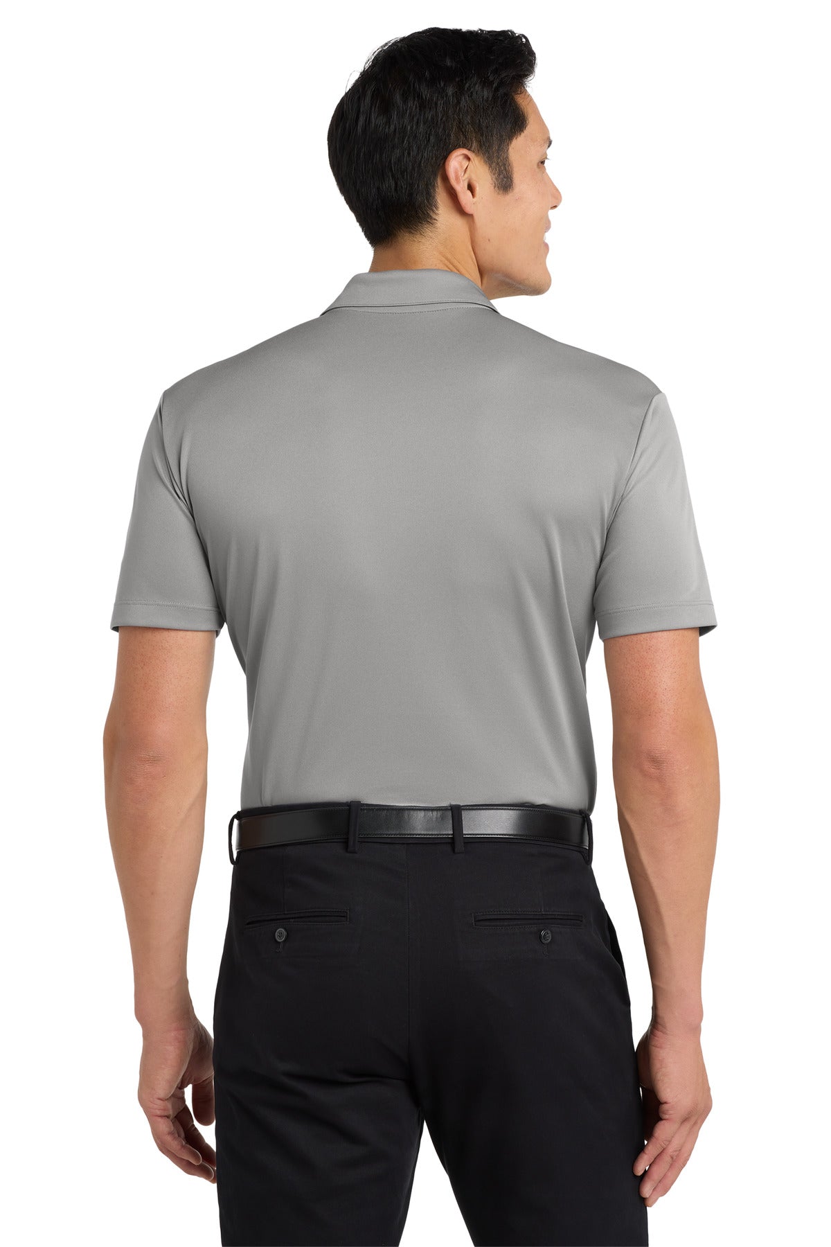 Port Authority Silk Touch Performance Pocket Polo. K540P Gusty Grey