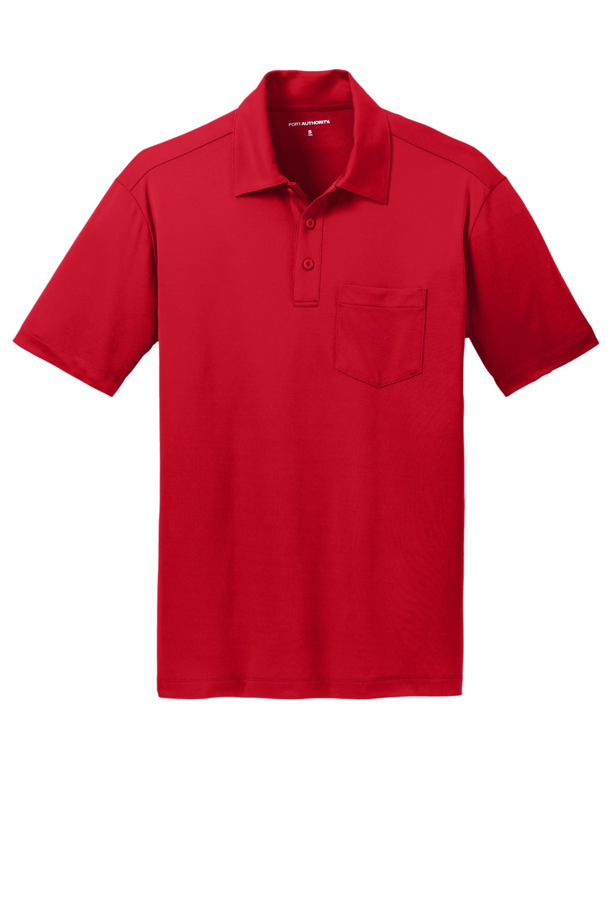 Port Authority Silk Touch Performance Pocket Polo. K540P Red