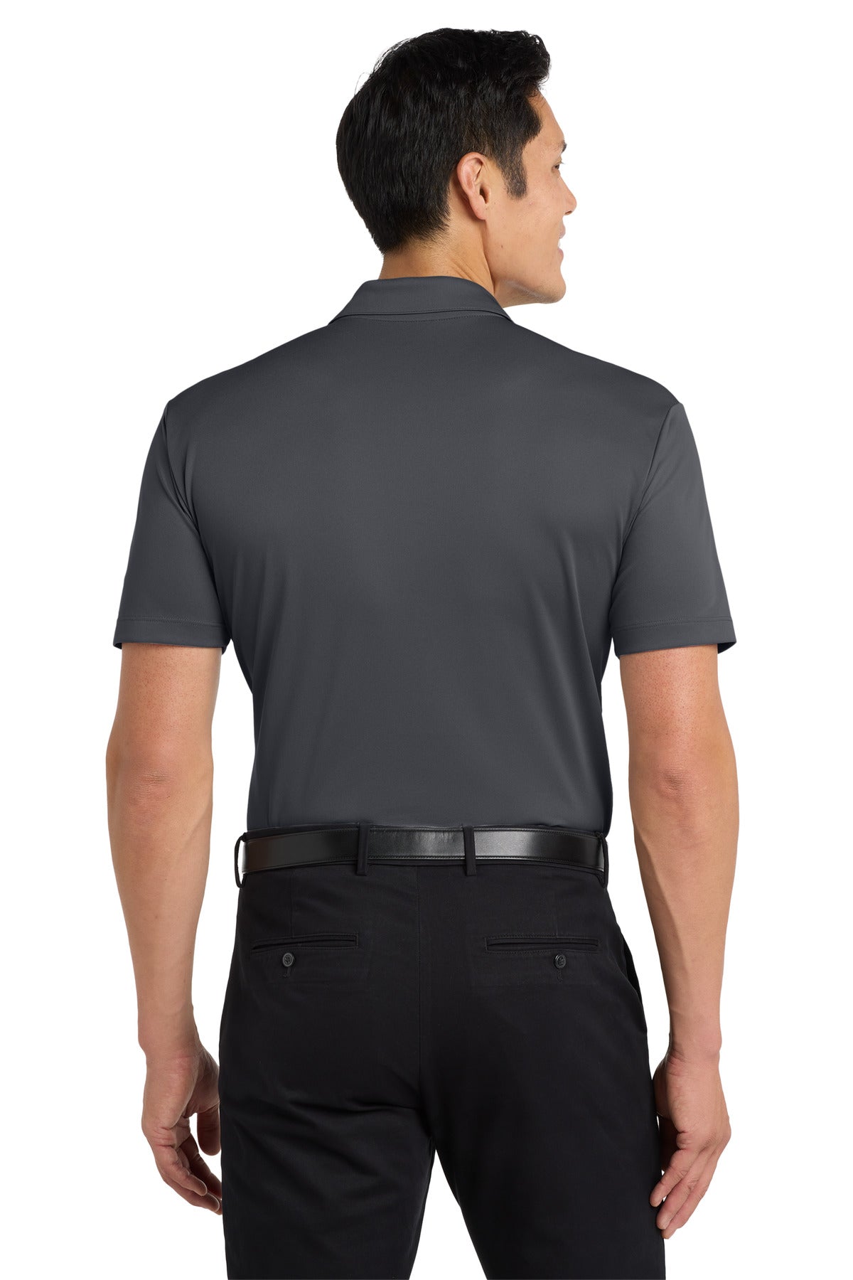 Port Authority Silk Touch Performance Pocket Polo. K540P Steel Grey
