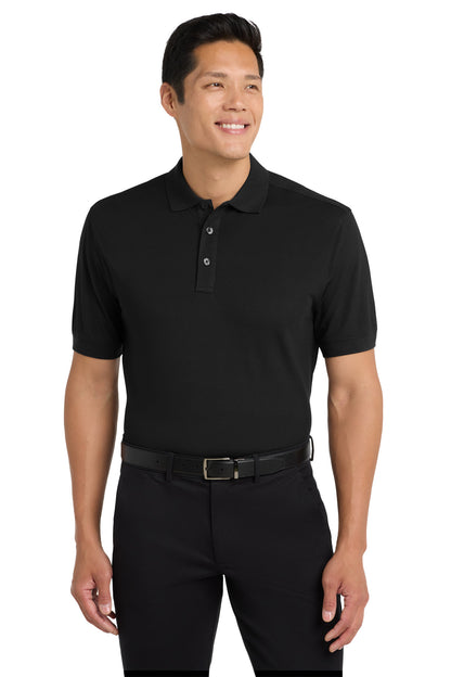 Port Authority Stretch Pique Polo. K555 Black