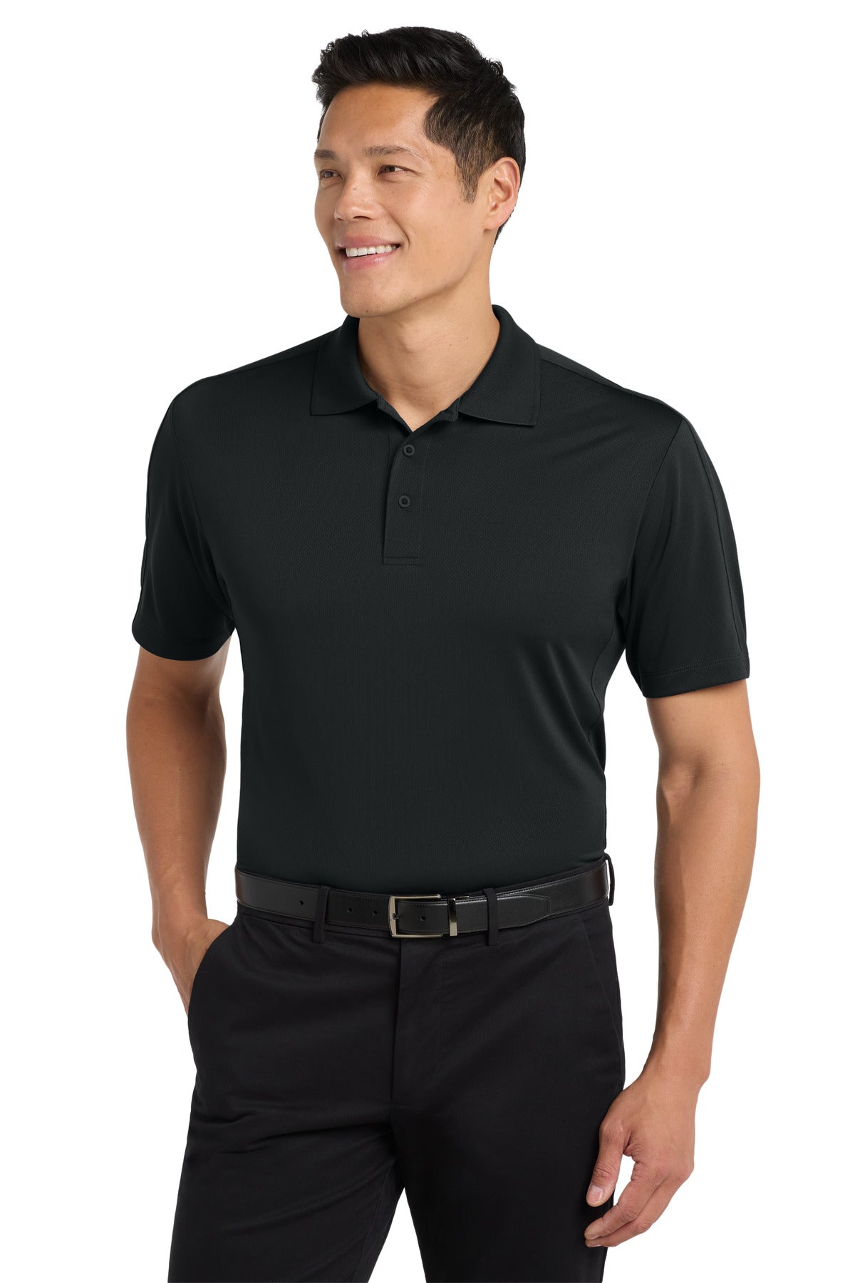 Port Authority Diamond Jacquard Polo K569 Black