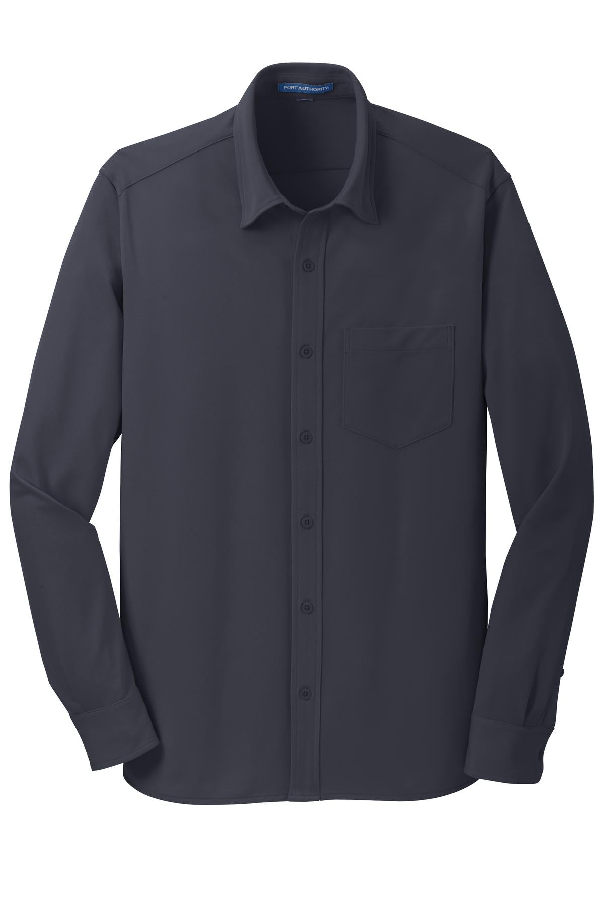 Port Authority Dimension Knit Dress Shirt. K570 Battleship Grey