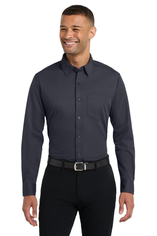 Port Authority Dimension Knit Dress Shirt K570 Battleship Grey