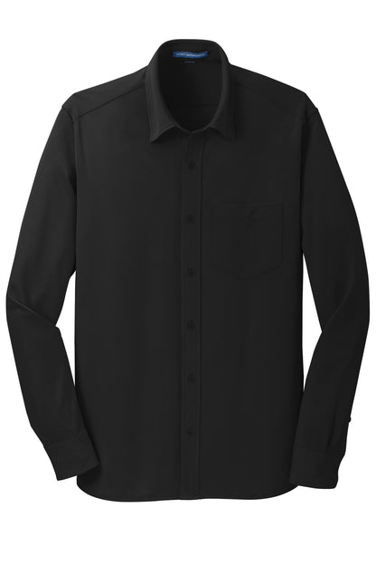Port Authority Dimension Knit Dress Shirt. K570 Black