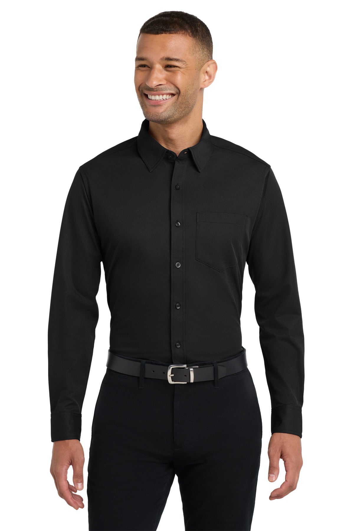 Port Authority Dimension Knit Dress Shirt K570 Black