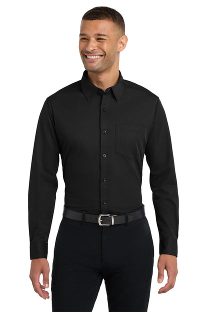 Port Authority Dimension Knit Dress Shirt K570 Black