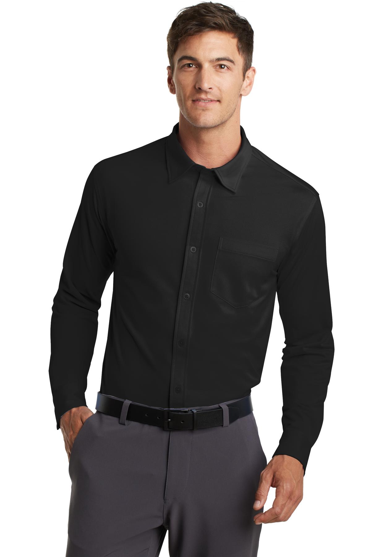Port Authority Dimension Knit Dress Shirt. K570 Black