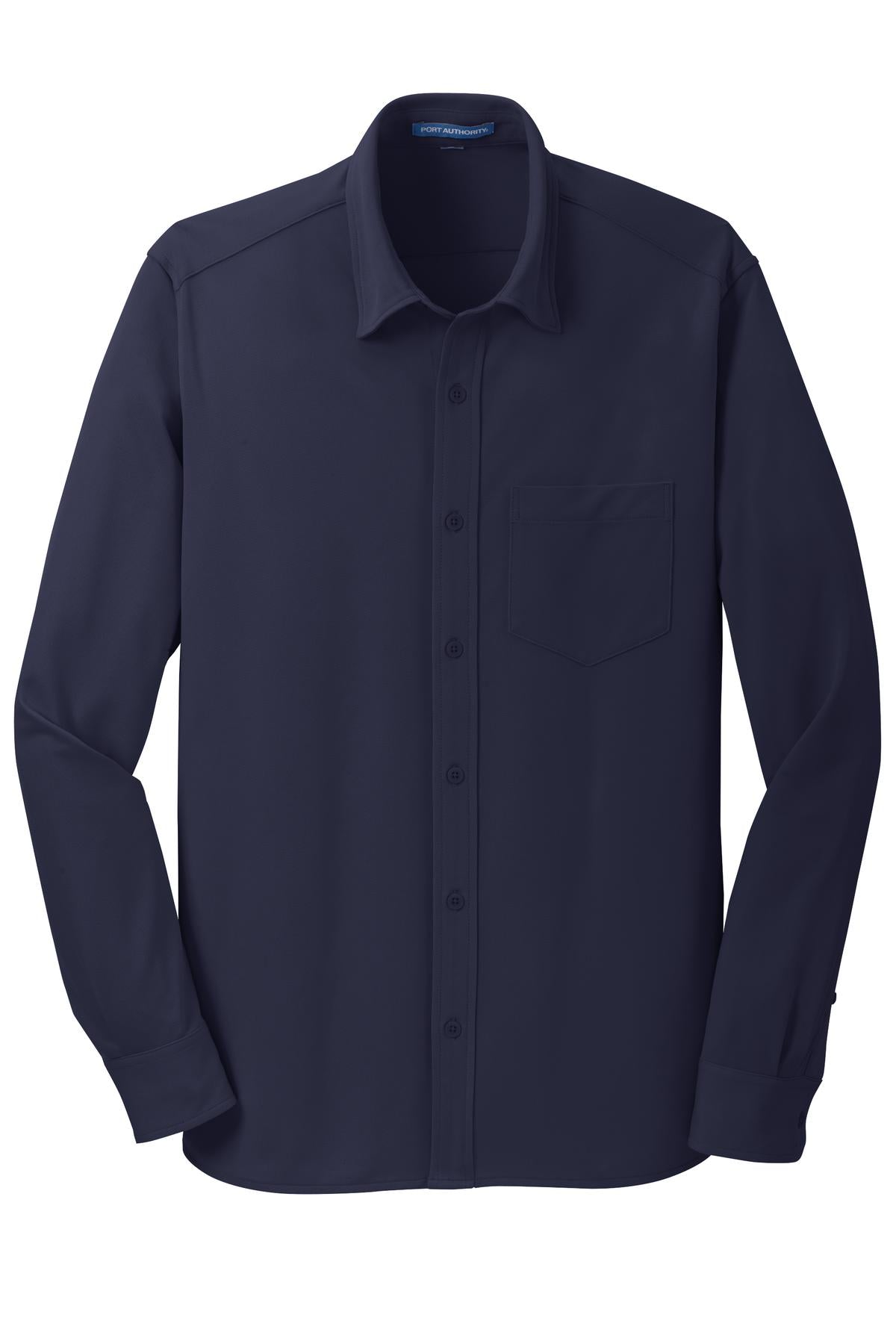 Port Authority Dimension Knit Dress Shirt. K570 Dark Navy