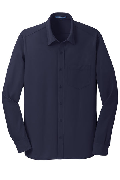Port Authority Dimension Knit Dress Shirt. K570 Dark Navy