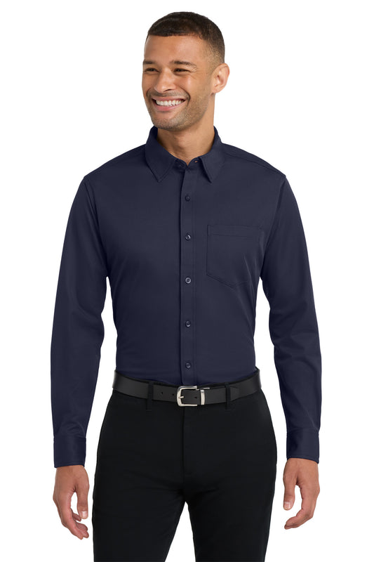 Port Authority Dimension Knit Dress Shirt K570 Dark Navy