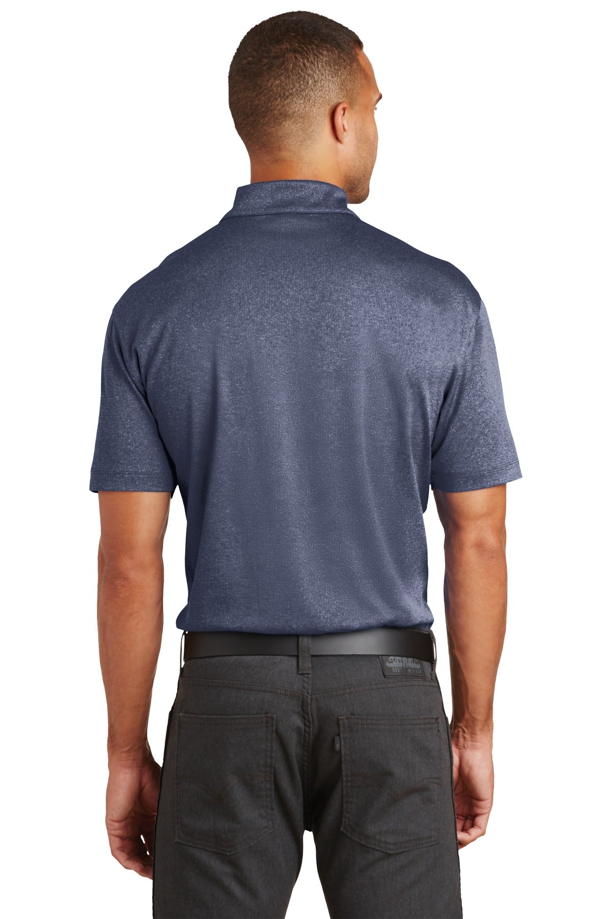 Port Authority Trace Heather Polo. K576 True Navy Heather