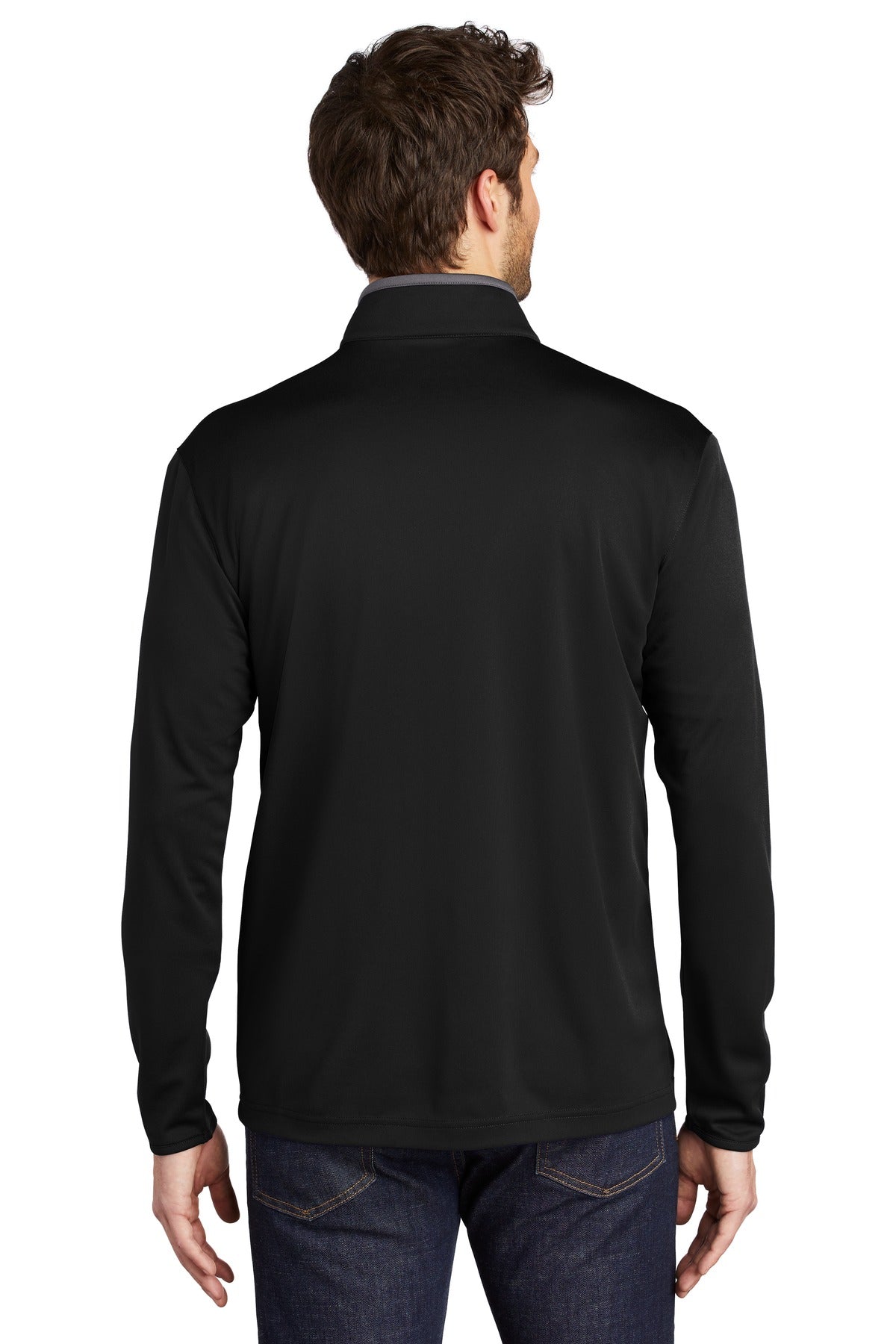 Port Authority  Silk Touch  Performance 1/4-Zip K584 Black/ Steel Grey