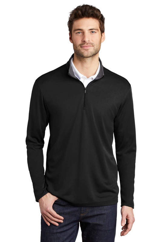 Port Authority  Silk Touch  Performance 1/4-Zip K584 Black/ Steel Grey