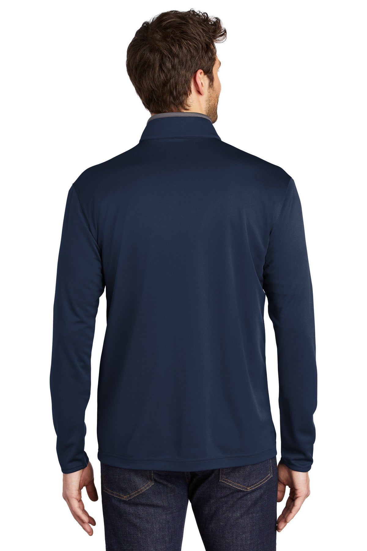 Port Authority  Silk Touch  Performance 1/4-Zip K584 Navy/ Steel Grey