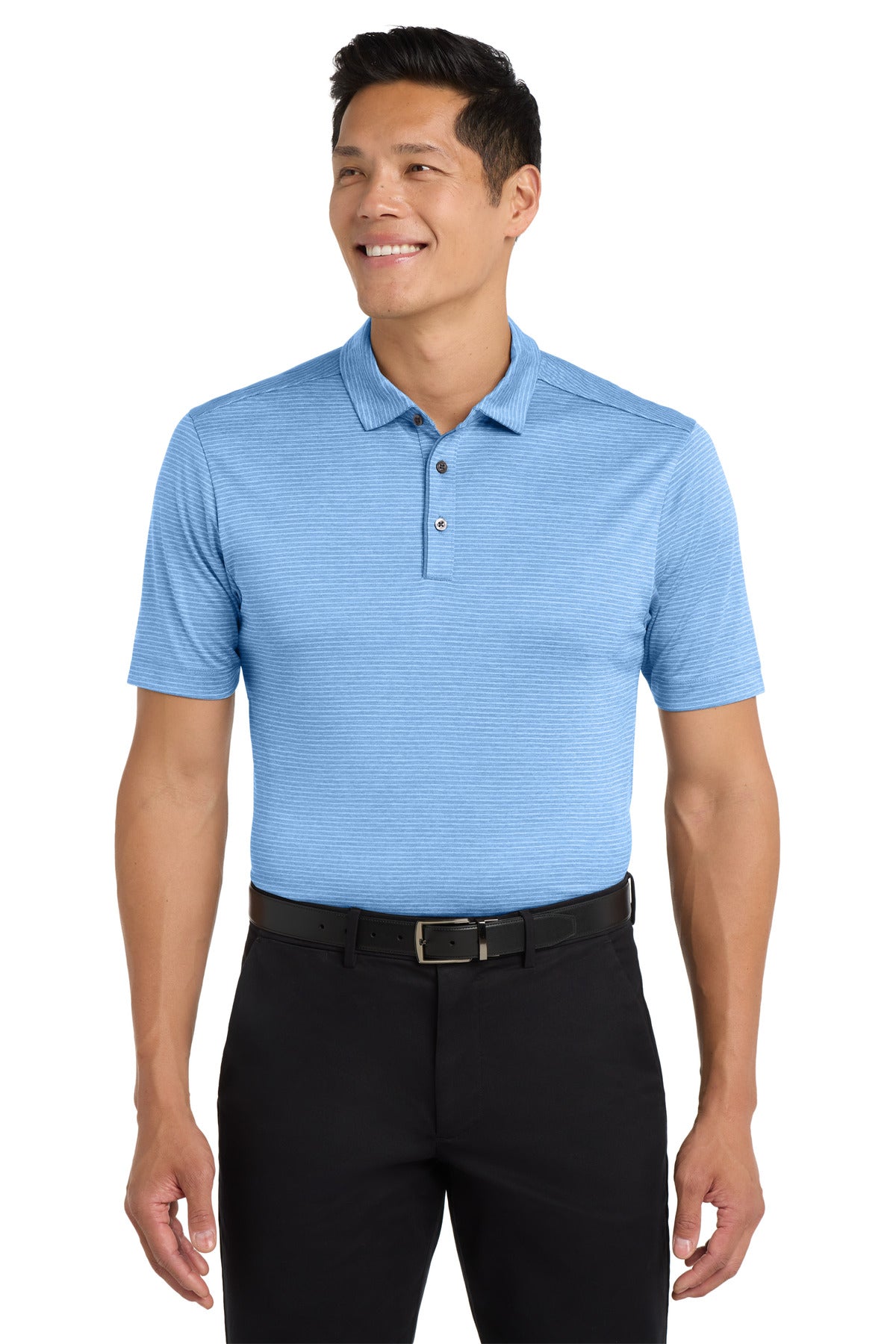 Port Authority Shadow Stripe Polo K585 Carolina Blue