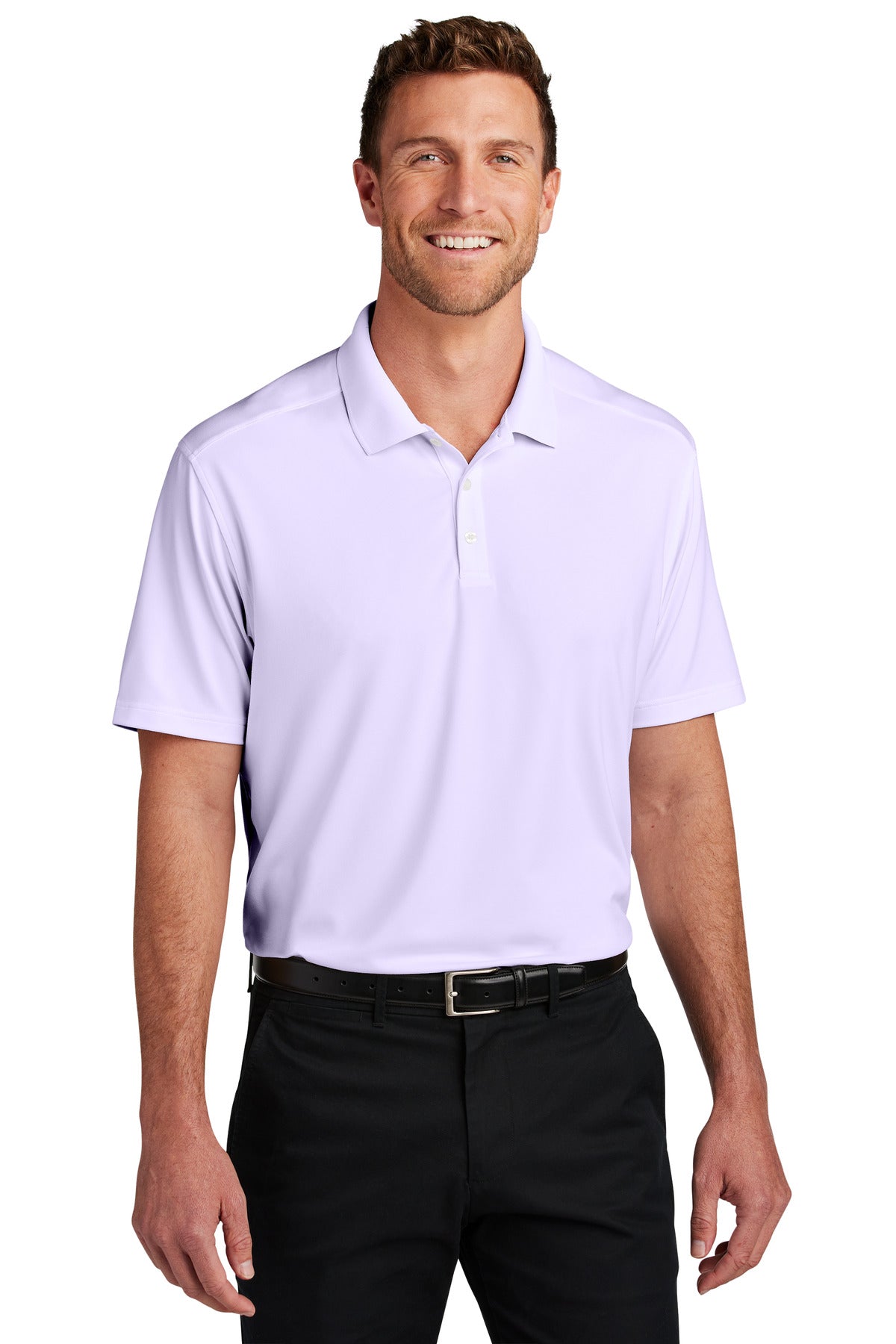 Port Authority City Stretch Flat Knit Polo K683 Bright Lavender