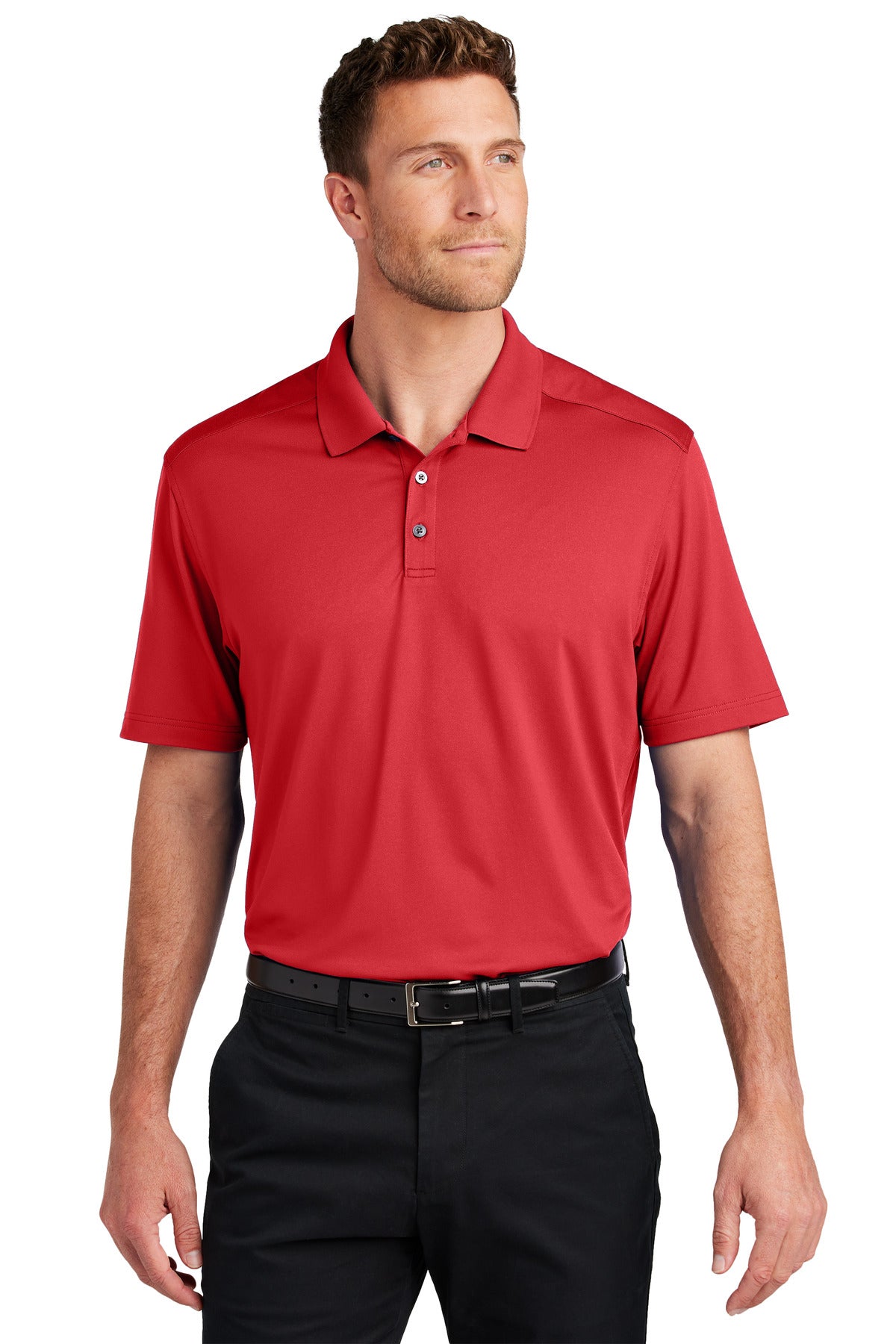 Port Authority City Stretch Flat Knit Polo K683 Engine Red