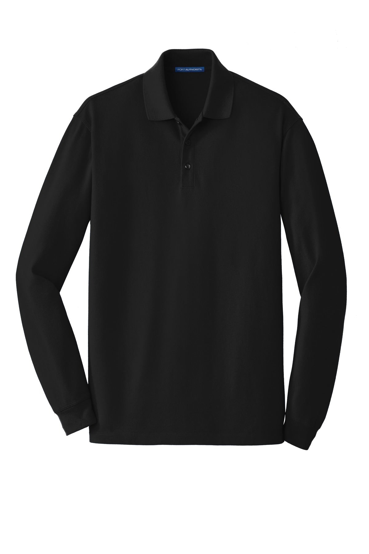 Port Authority EZCotton Long Sleeve Polo. K8000LS Black