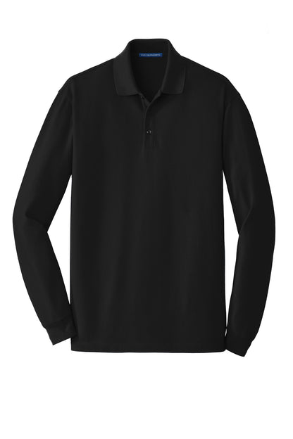 Port Authority EZCotton Long Sleeve Polo. K8000LS Black
