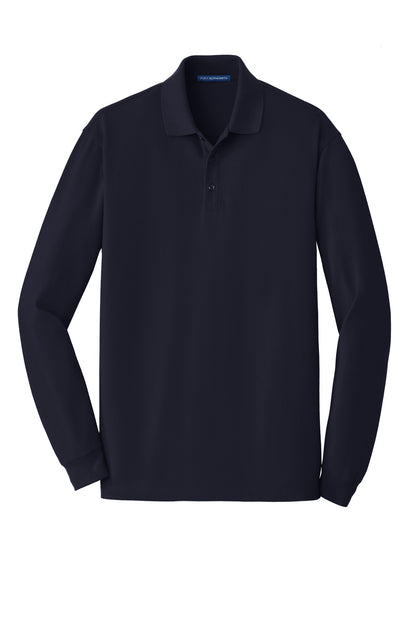 Port Authority EZCotton Long Sleeve Polo. K8000LS Navy