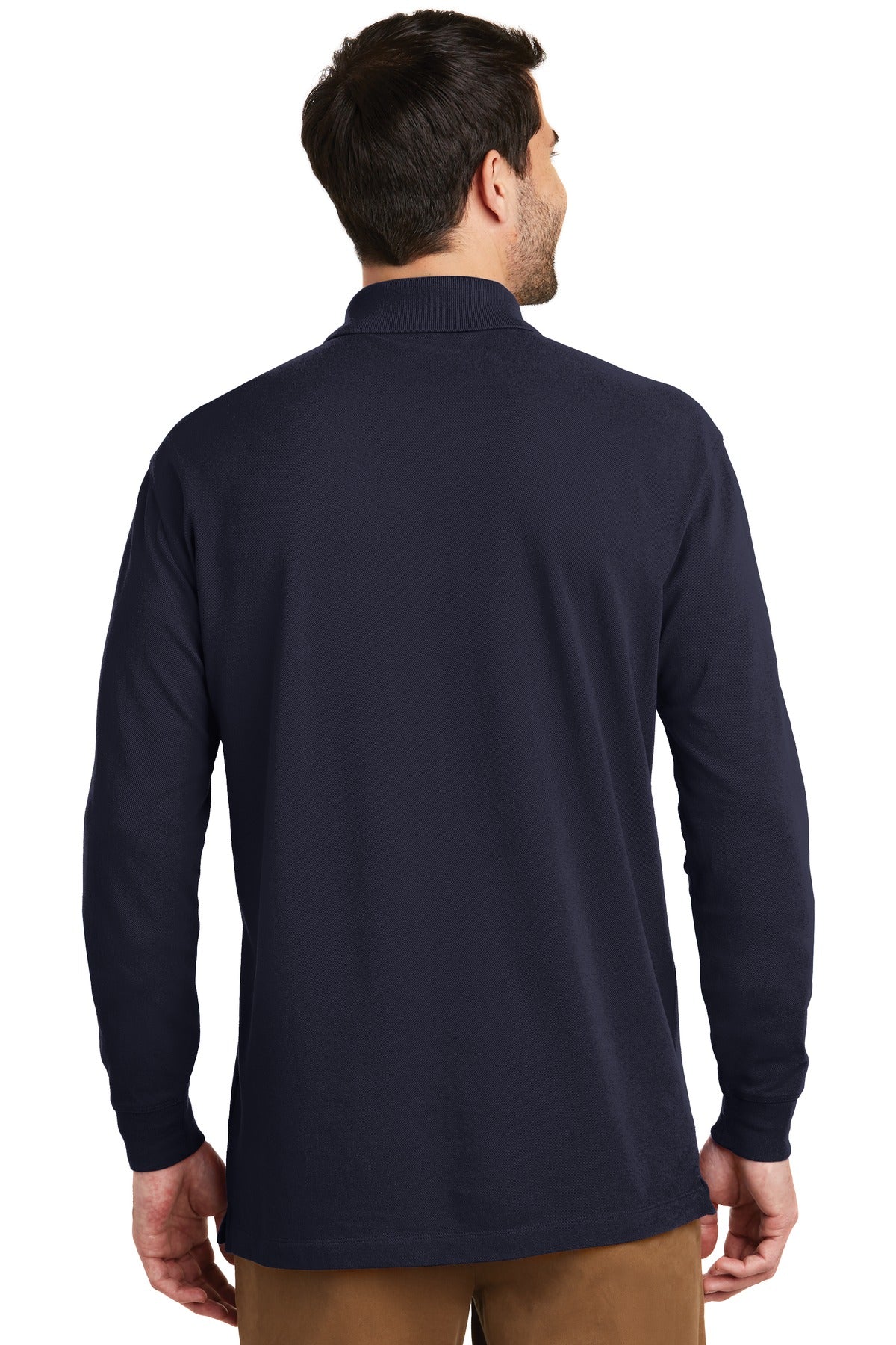 Port Authority EZCotton Long Sleeve Polo. K8000LS Navy