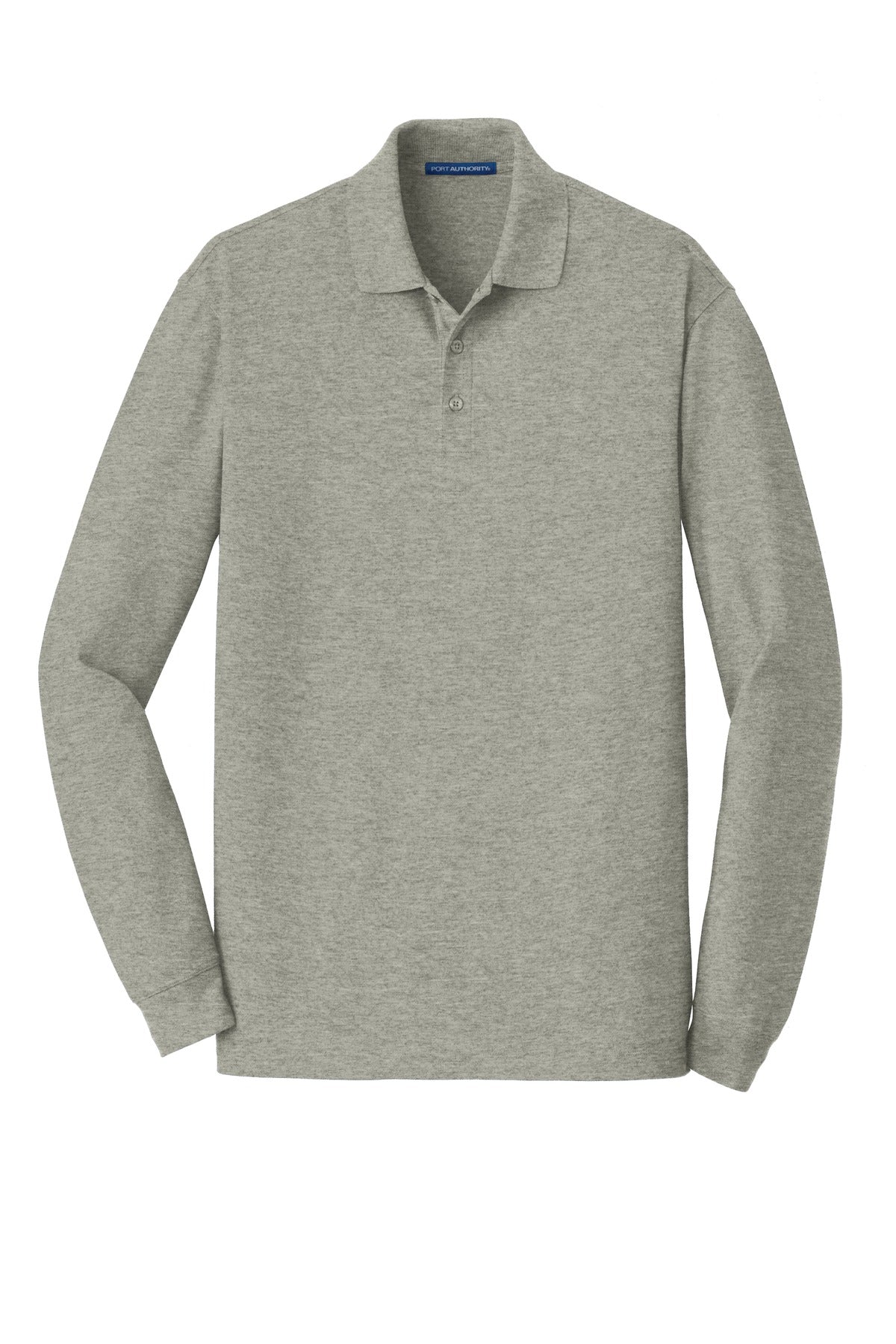 Port Authority EZCotton Long Sleeve Polo. K8000LS Oxford Heather