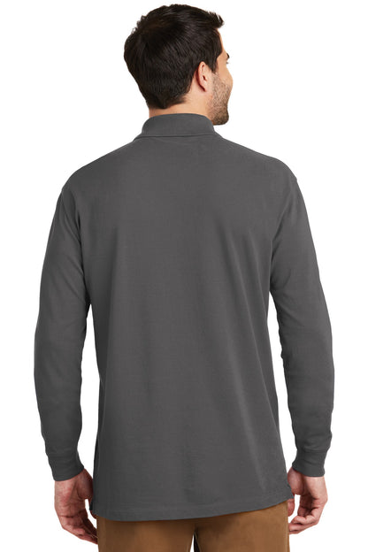 Port Authority EZCotton Long Sleeve Polo. K8000LS Sterling Grey