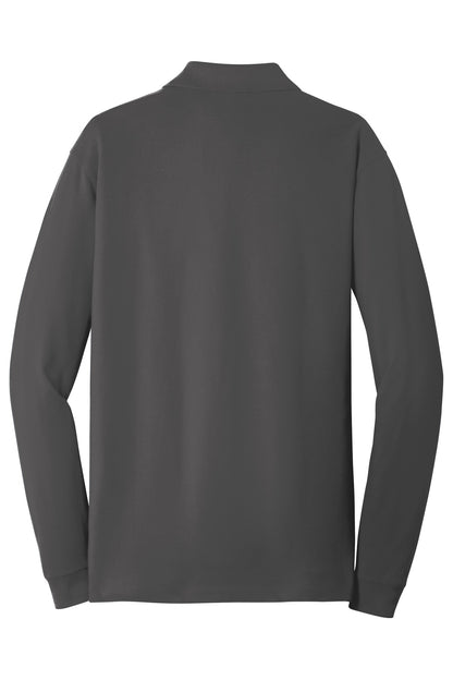 Port Authority EZCotton Long Sleeve Polo. K8000LS Sterling Grey