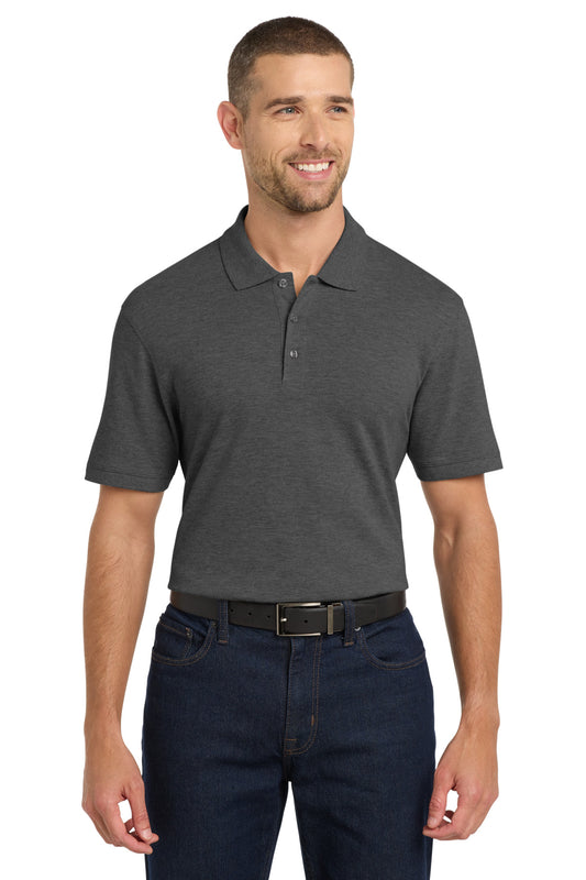 Port Authority EZCotton Polo K8000 Charcoal Heather