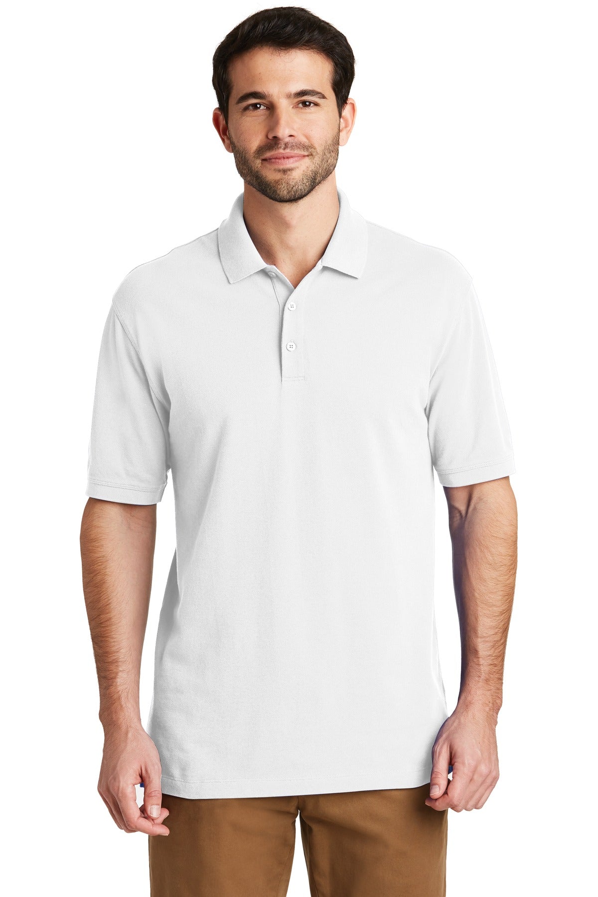 Port Authority EZCotton Polo. K8000 White