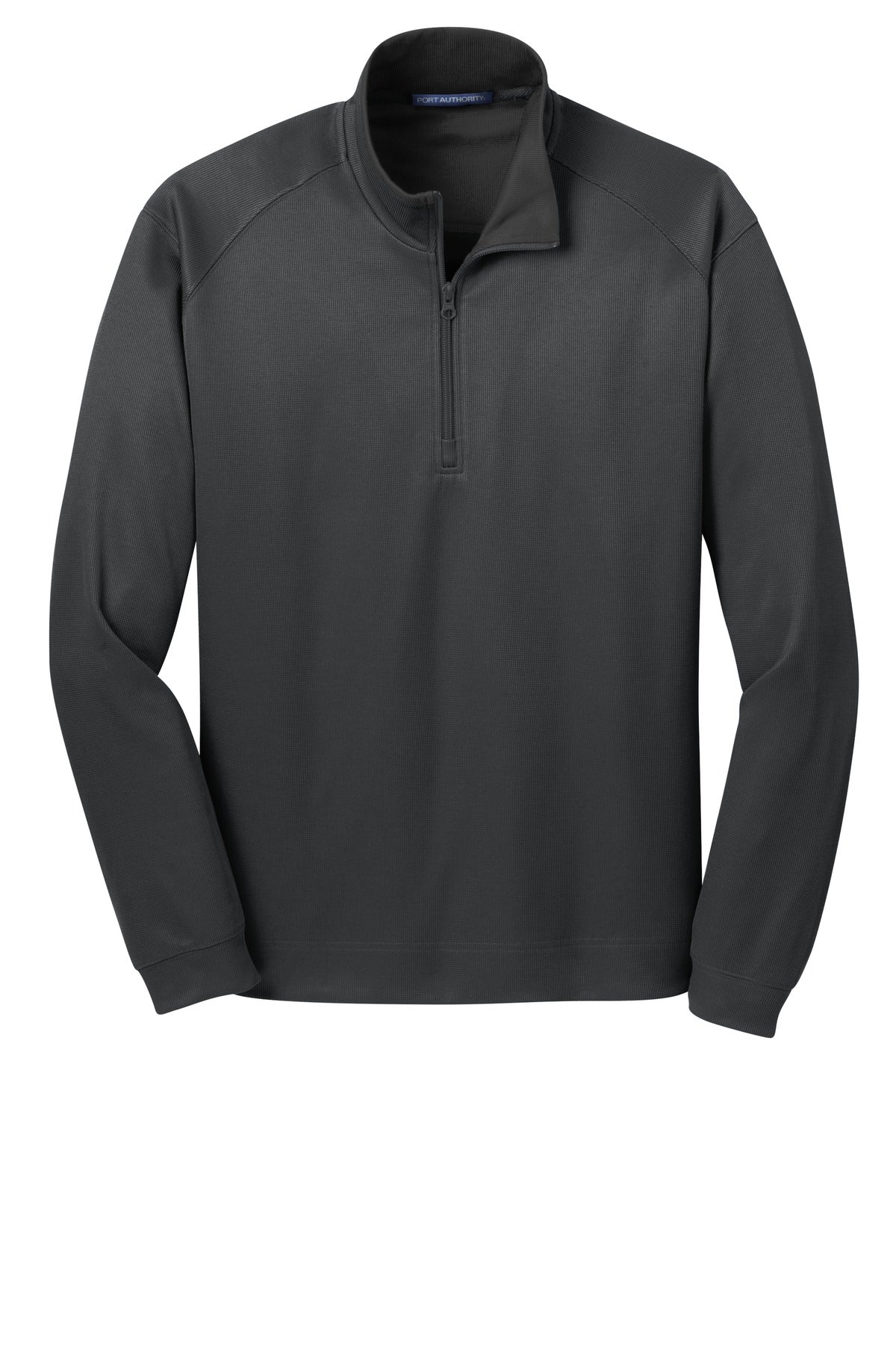 Port Authority Vertical Texture 1/4-Zip Pullover. K805 Iron Grey/ Black