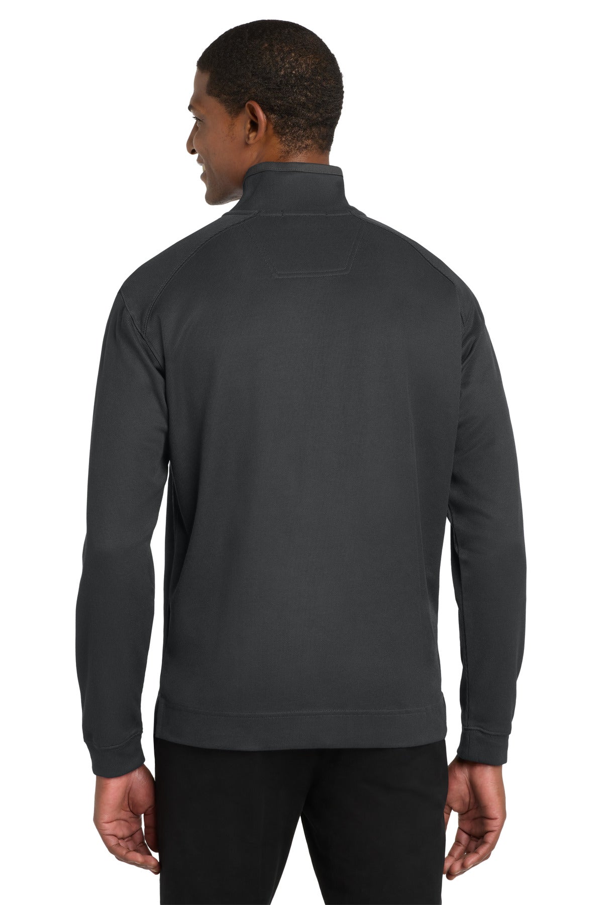 Port Authority Vertical Texture 1/4-Zip Pullover. K805 Iron Grey/ Black