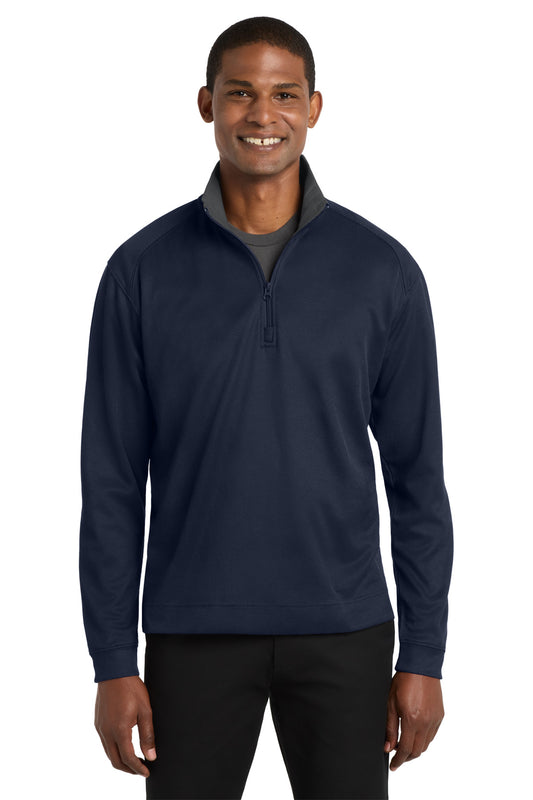 Port Authority Vertical Texture 1/4-Zip Pullover. K805 True Navy/ Iron Grey