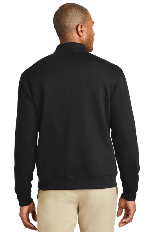 Port Authority Interlock 1/4-Zip. K807 Deep Black/ Charcoal Heather